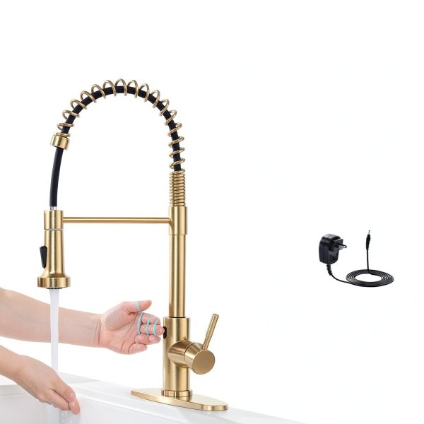 GIMILI Touchless Kitchen Faucet Gold Stainless Steel Pull-2