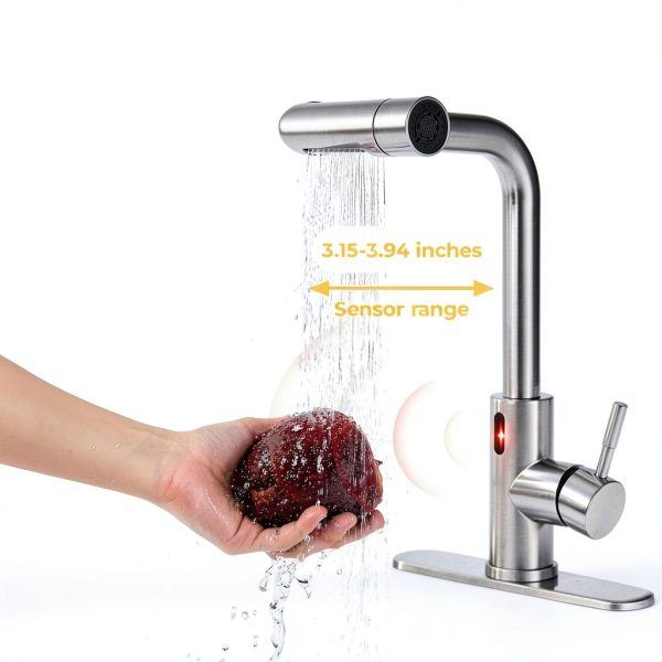 Charmingwater Touchless Kitchen Faucet Brushed Nickel-7